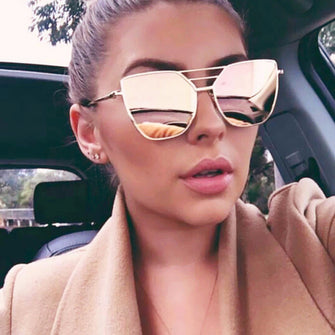 Womens 'Malibu V2' Cateye Reflective Wire Point Sunglasses Astroshadez-ASTROSHADEZ.COM-ASTROSHADEZ.COM